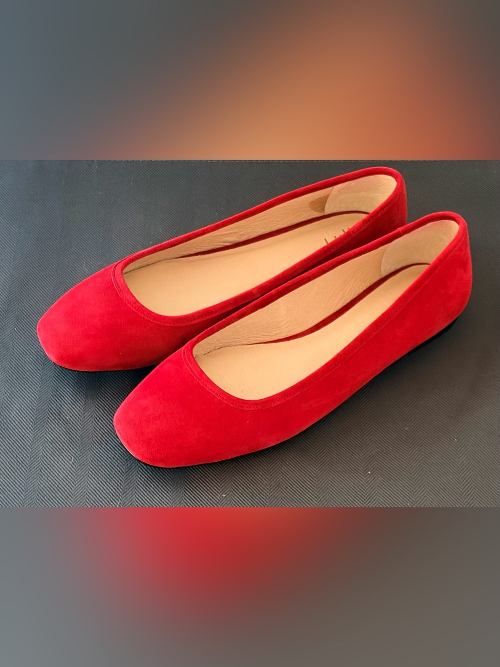 J. Jill Gwen Ballet Flats Red Suede Leather NWOB Womens Size 6.5M Discontinued